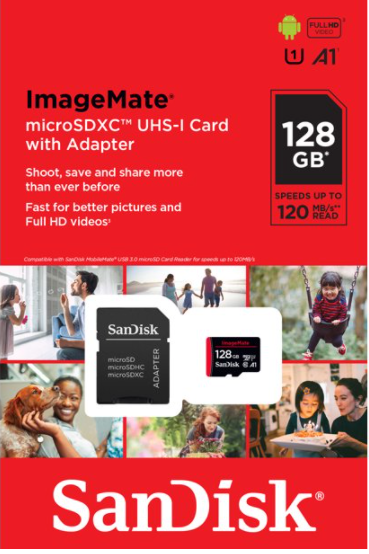 SanDisk 128GB ImageMate Micro SD Card with Adapter